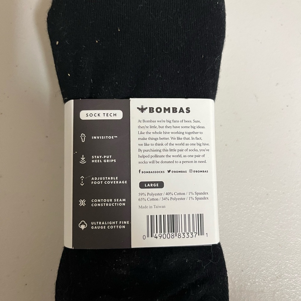 New Bombas No Shows Socks - 4 pairs size large